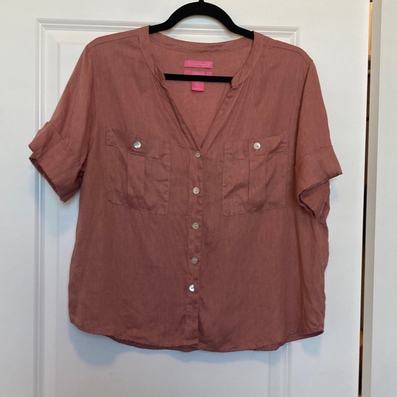 Isaac Mizrahi Tops - Isaac Mizrahi Dusty Rose Button-Down Shirt